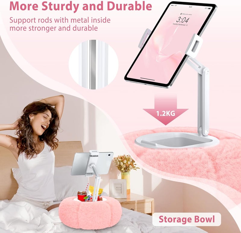 CreaDream Pumpkin Tablet Pillow Stand Holder for Kindle iPad, Adjustable Phone Pillow Stand for Lap Bed with Detachable Snack Bowl, Compatible with 4.7"-13" Tablet, iPad, iPhone, Samsung Tabs, Kindle - Image 2